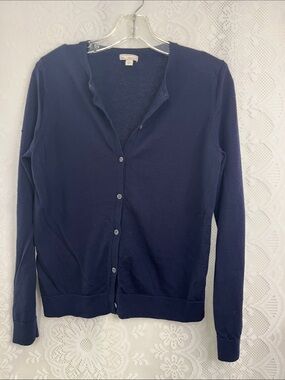 GAP Wool Blend Navy Button-Front Cardigan L